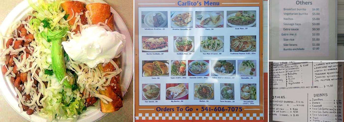 Carlito's Pupuseria Menu