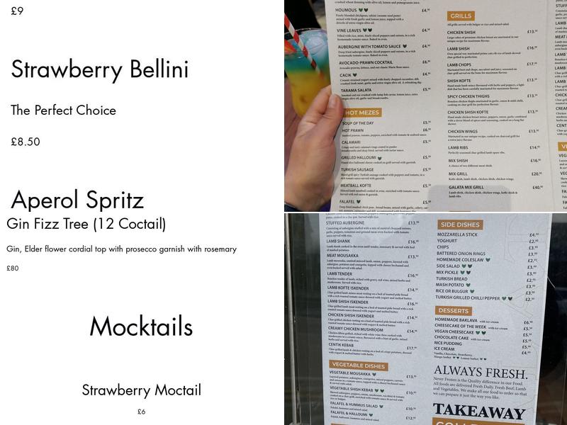 Galata Mezze Restaurant & Bar Menu