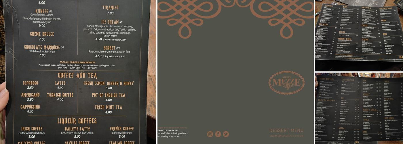 Mem's Meze Restaurant Menu