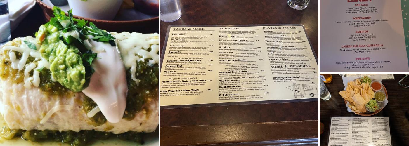 Uly's Taco Bar Menu