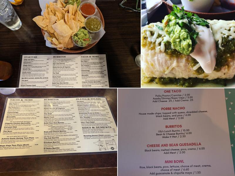 Uly's Taco Bar Menu