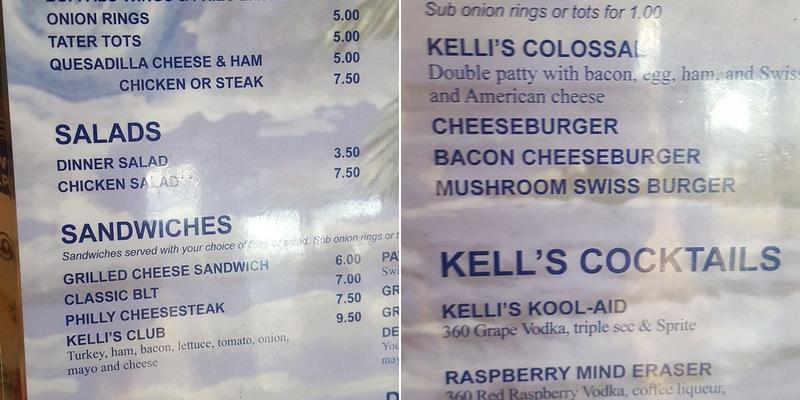 Kelli's Cafe Menu
