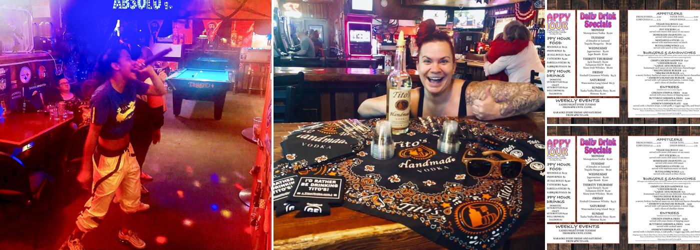 Andrew's Waterhole Sports Bar & Grill Menu