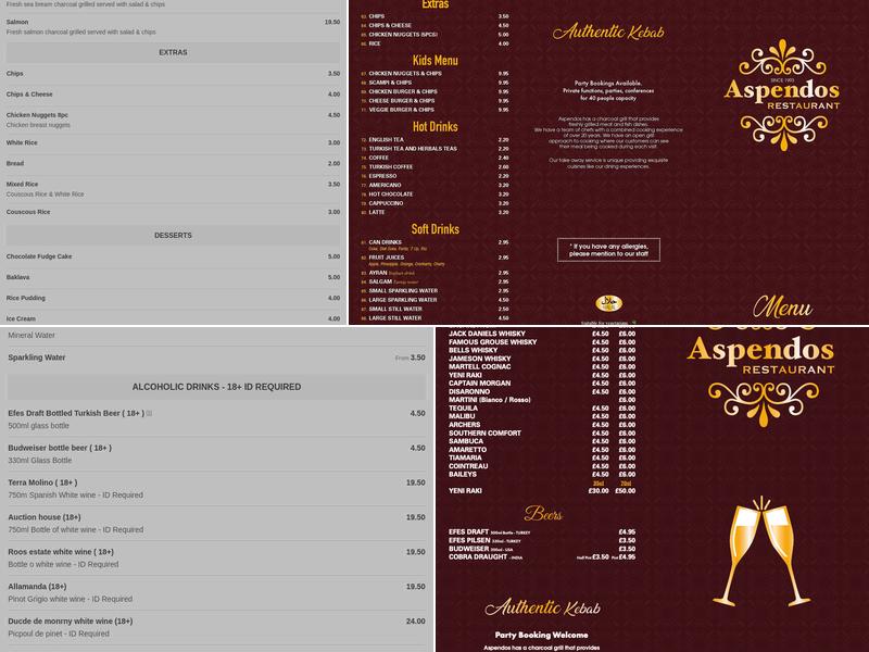 Aspendos Ashford Menu