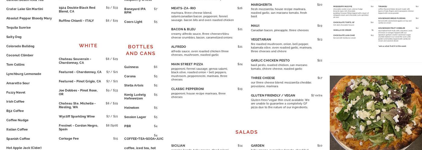 Pizzario Menu