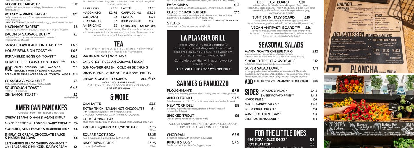 Macknade Ashford Menu