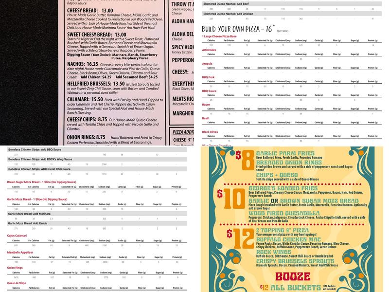 Hellfired Pizza Menu