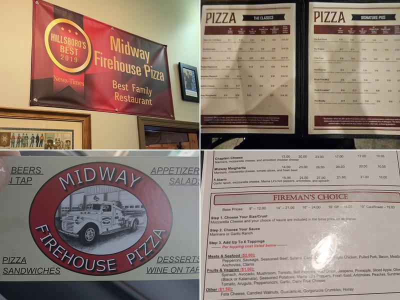 Midway Firehouse Pizza Menu