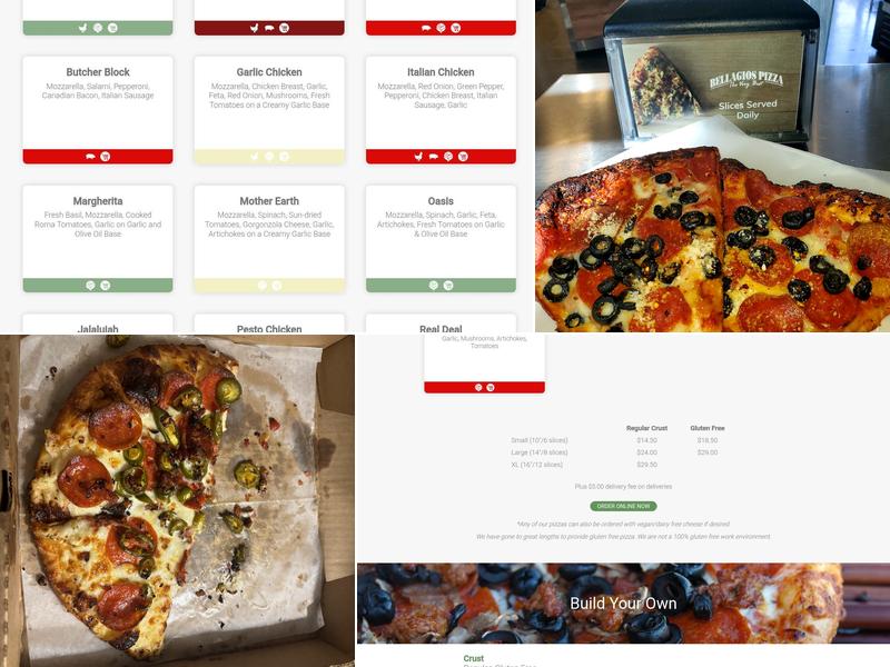 Bellagios Pizza Menu