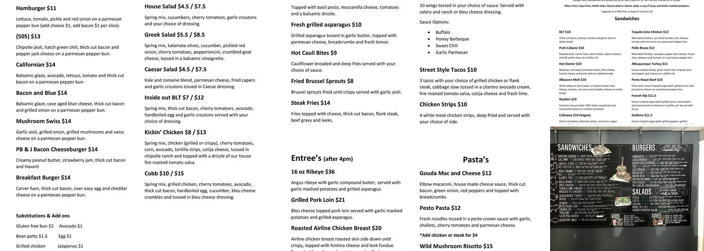 Clark's Bistro and Pub Menu