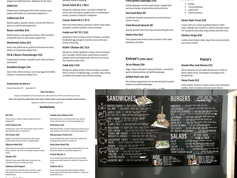 Clark's Bistro and Pub Menu
