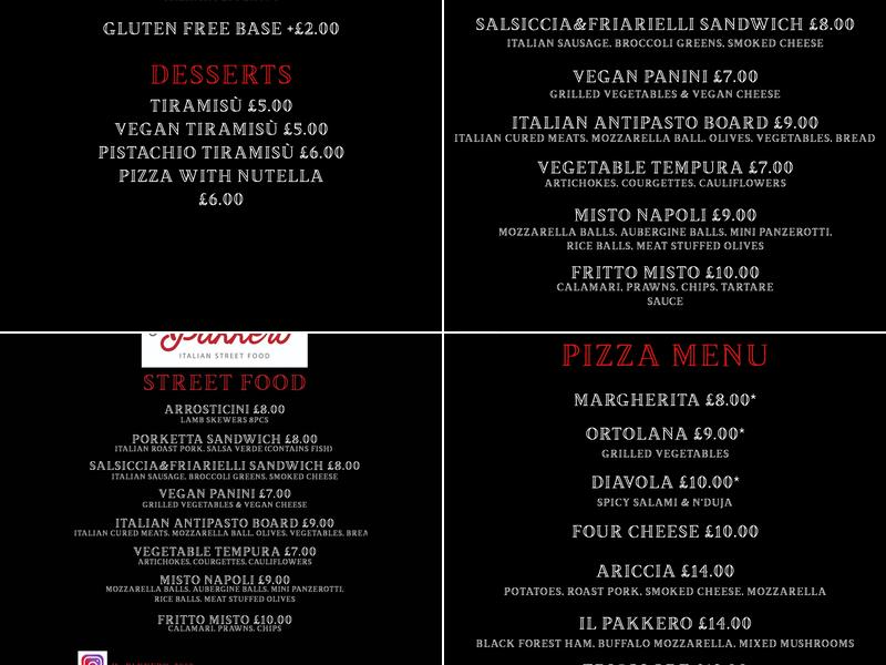 Il Pakkero Menu