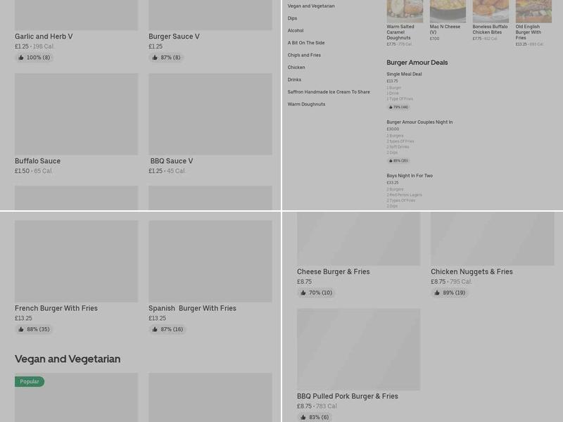 Burger Amour - Restaurant Quality Food At Home Menu