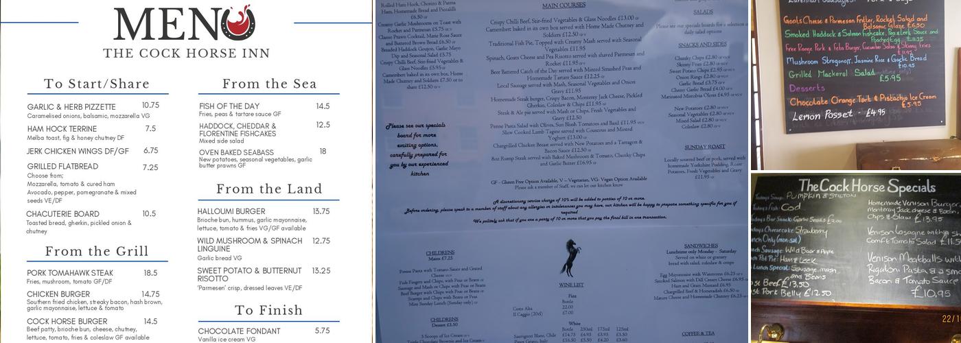 The Cock Horse Inn - Lavenham Menu
