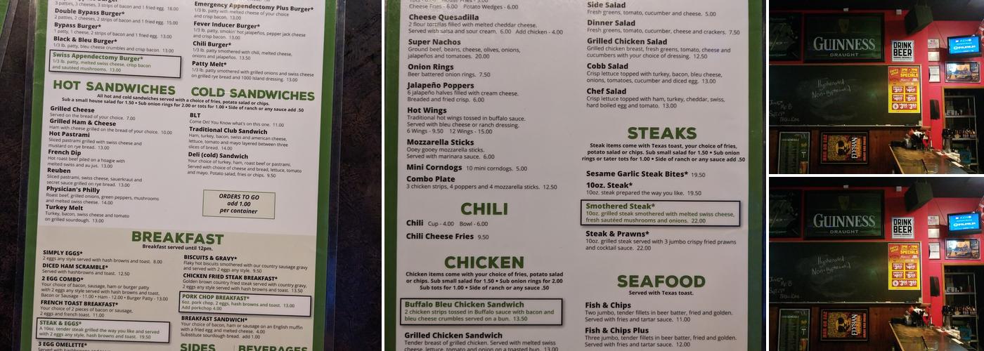 Dr. Feelgood's Pub Menu