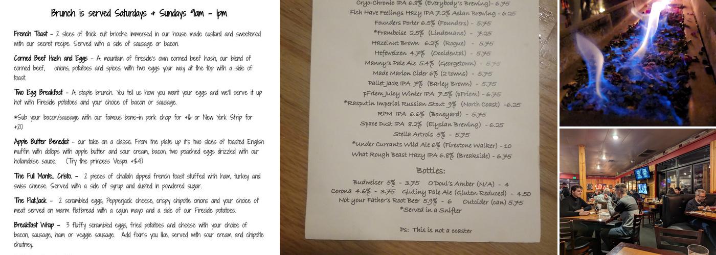 The Fireside Grill Menu