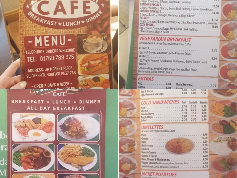 Swaffham Cafe Menu