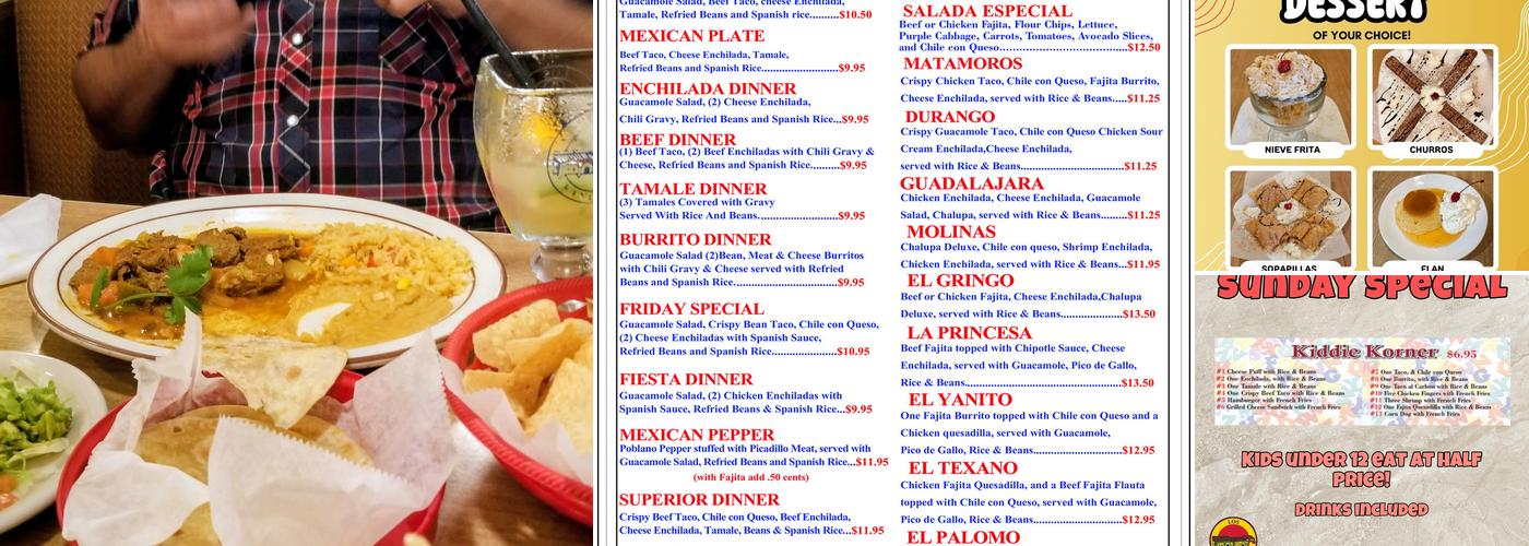 Los 3 Ranchitos Menu