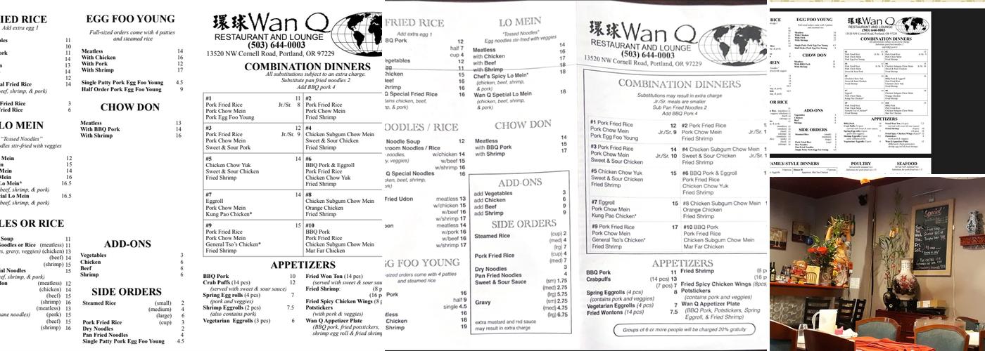 Wan Q Restaurant Menu