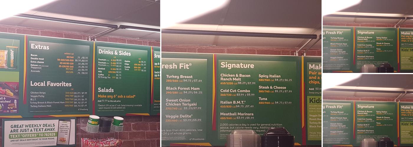 Subway Menu