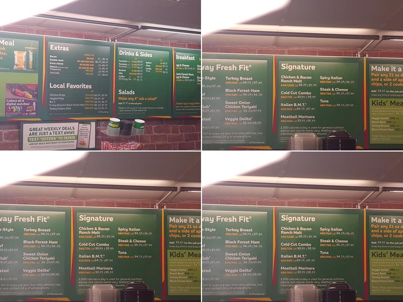 Subway Menu