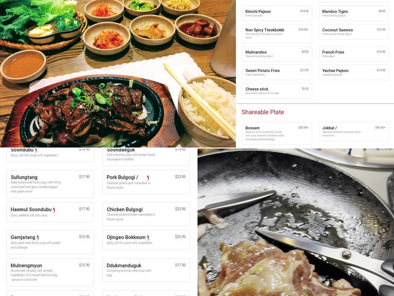 JCD Pocha Menu