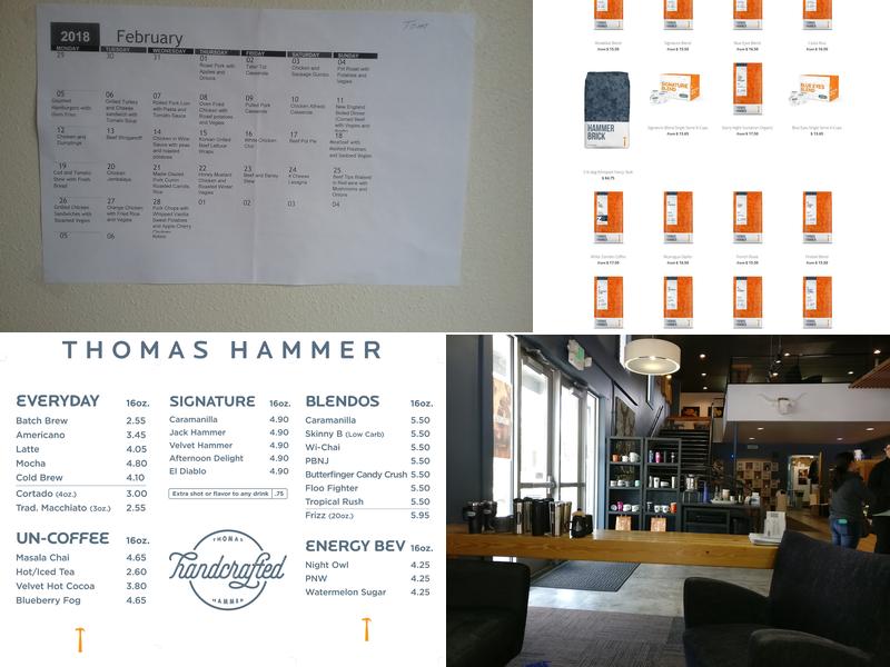 Thomas Hammer Coffee Roasters Menu