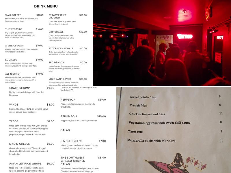 Astro Lounge Menu