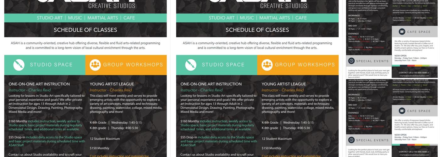 ASAH Creative Studios Menu