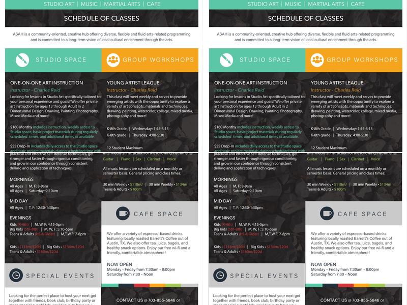 ASAH Creative Studios Menu