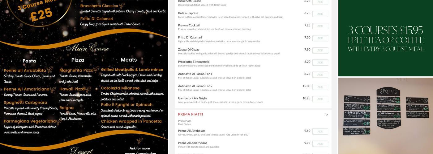 Al Pacino Italy Menu