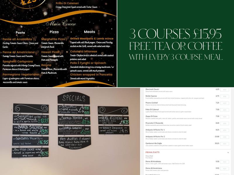 Al Pacino Italy Menu