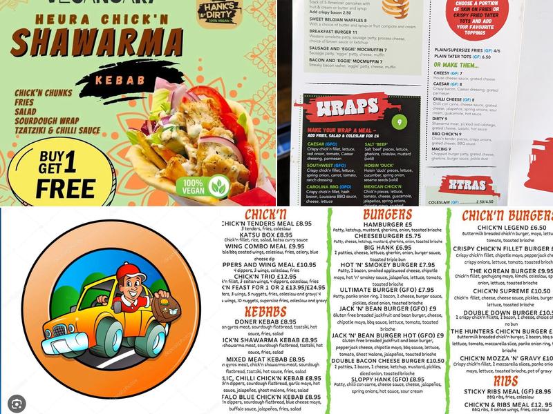 Hank's Colchester Menu