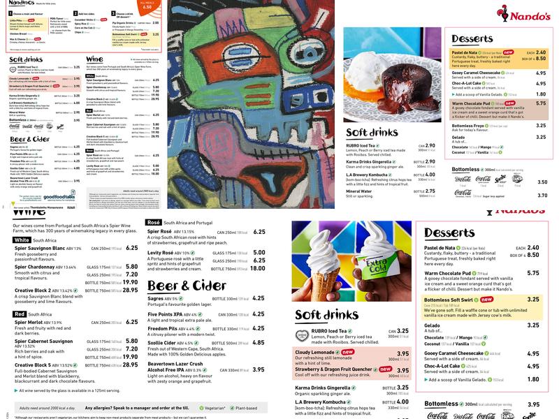 Nando's Colchester - Tollgate Menu