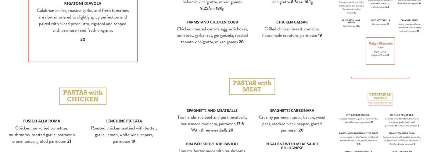 Pastini Menu