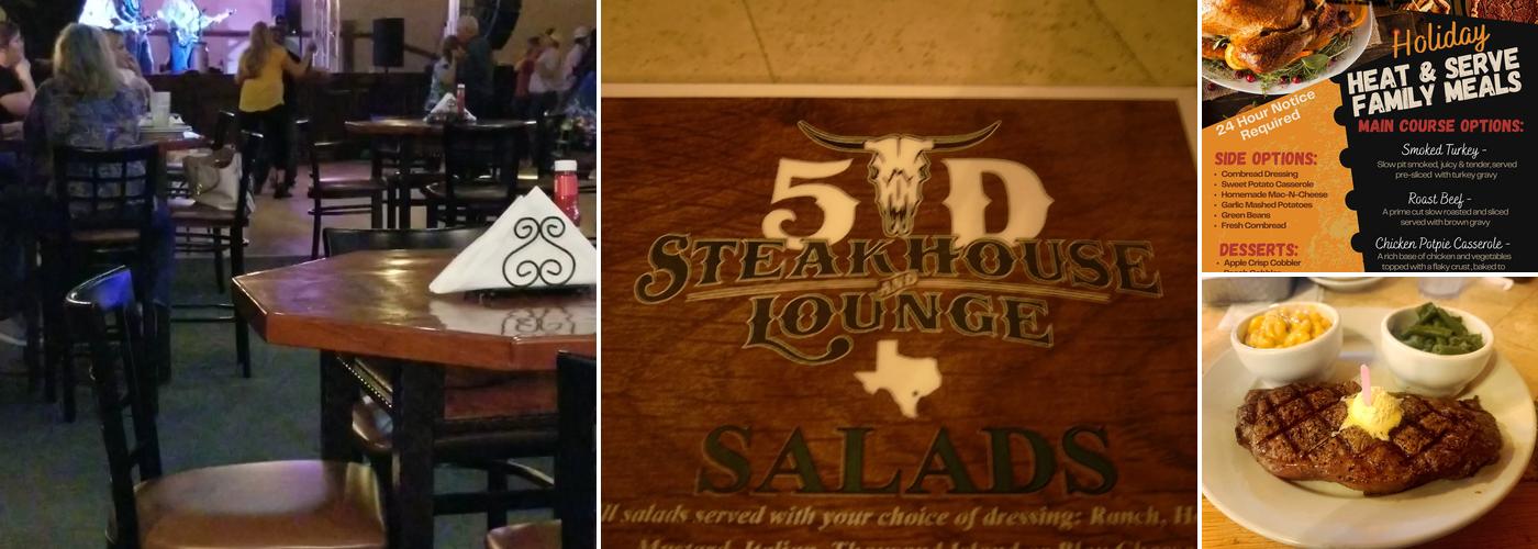 5D Steakhouse & Lounge Menu