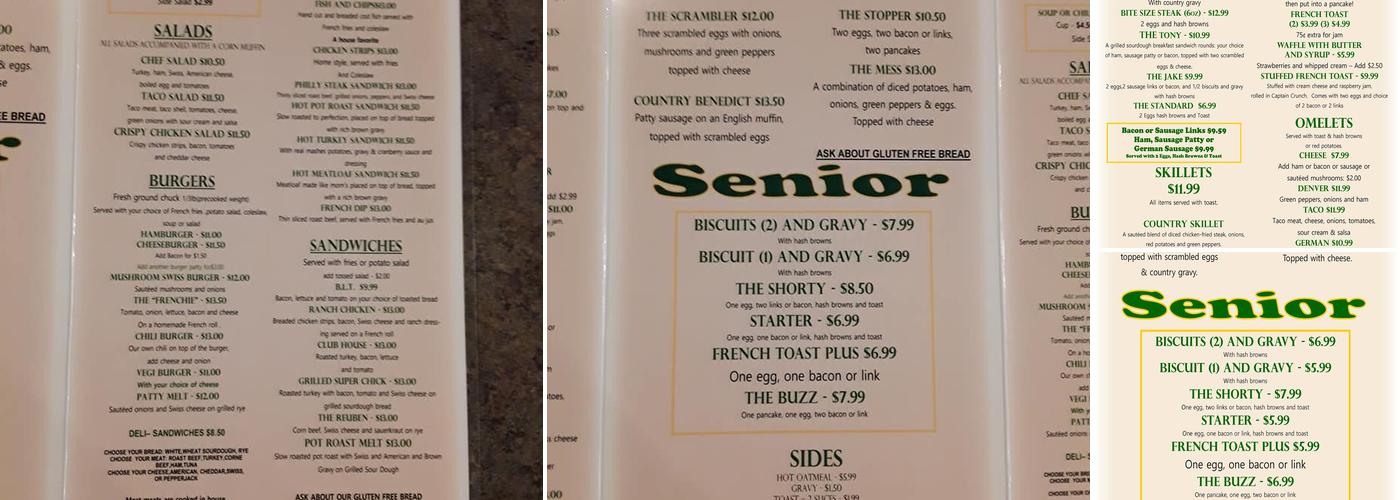 Jawbone Flats Cafe Menu