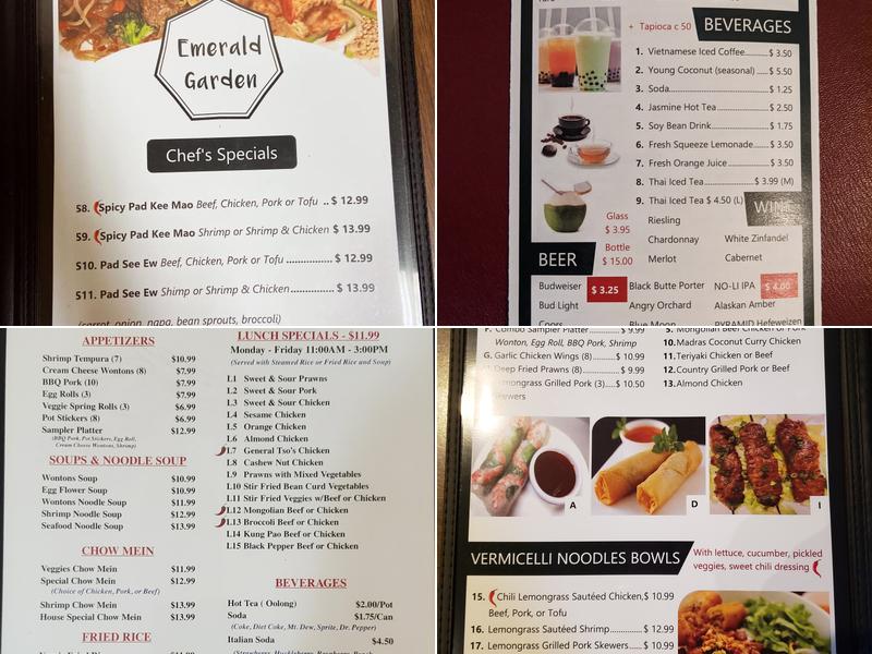 Emerald Garden Restaurant Menu