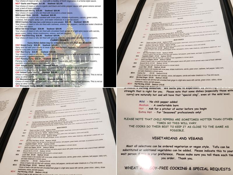 Thai Bistro Menu