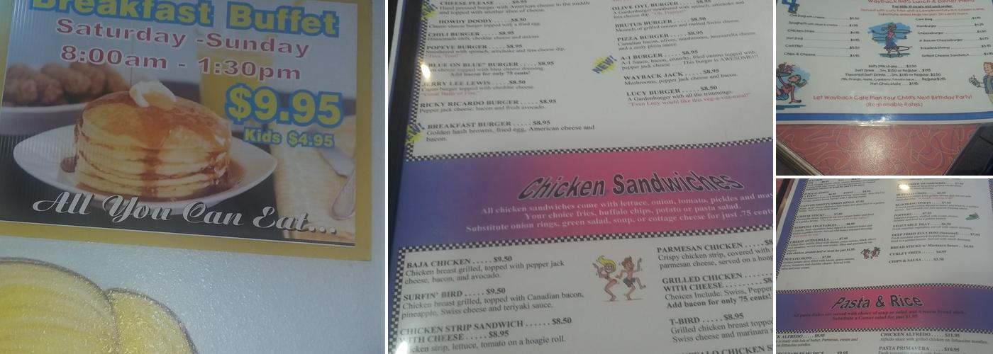 Wayback Cafe & Catering Menu