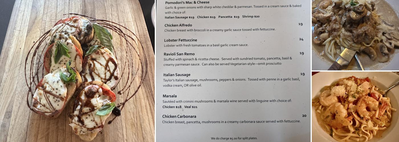 Pomodori Osteria and Bar Menu