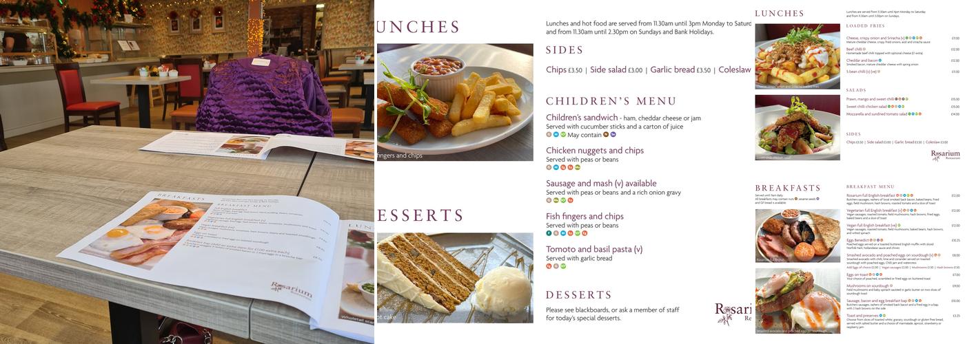 Rosarium Restaurant Menu