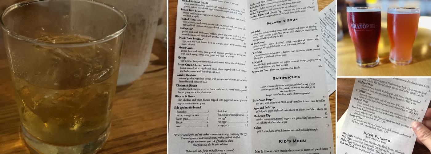 Plank Town Brewing Company Menu