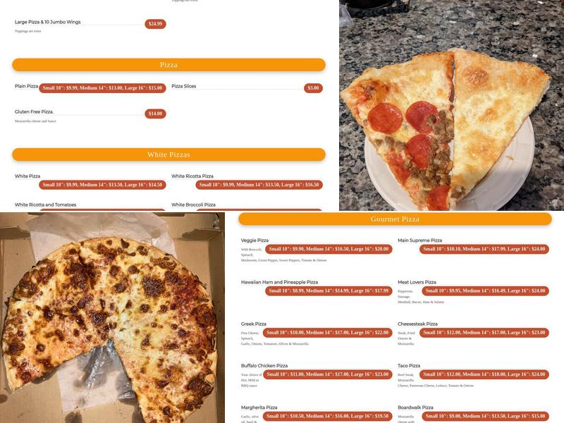 MAIN PIZZA LLC Menu