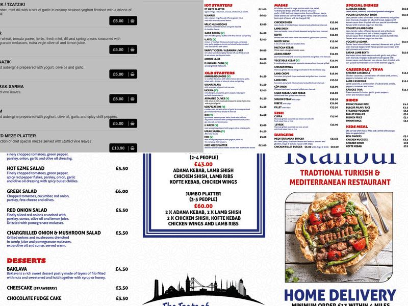 The Taste of Istanbul Menu