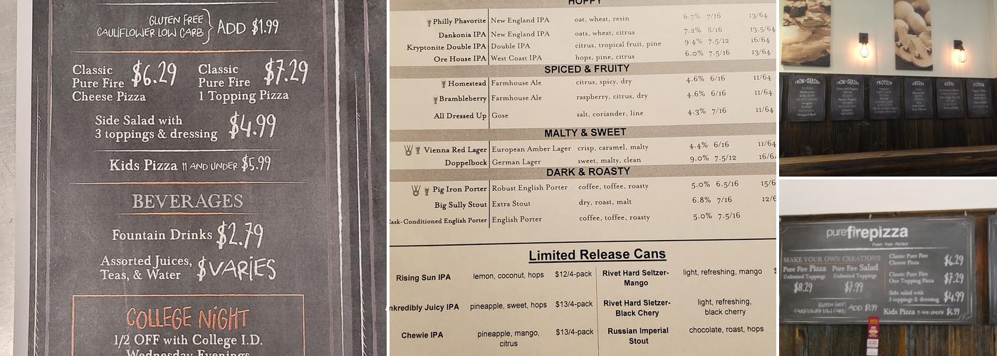 Pure Fire Pizza Menu