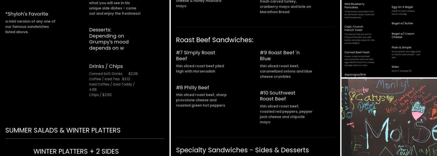 Grumpy's Sandwiches Menu