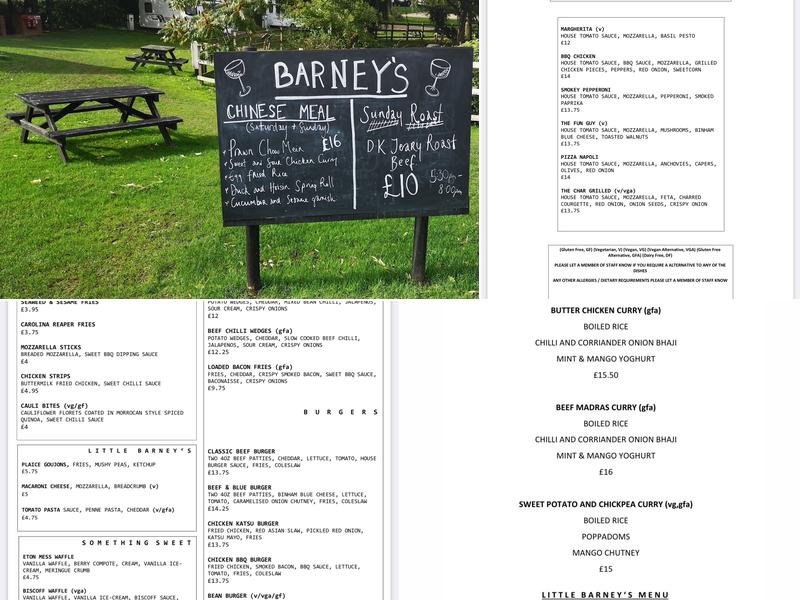 Barney's Restaurant and Bar Menu