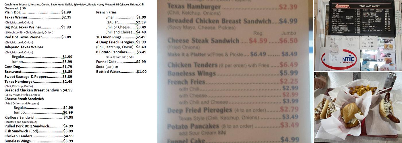 Fat Mike's Texas Weiners Menu