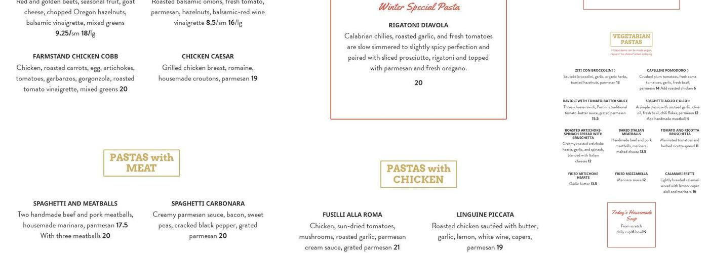 Pastini Menu